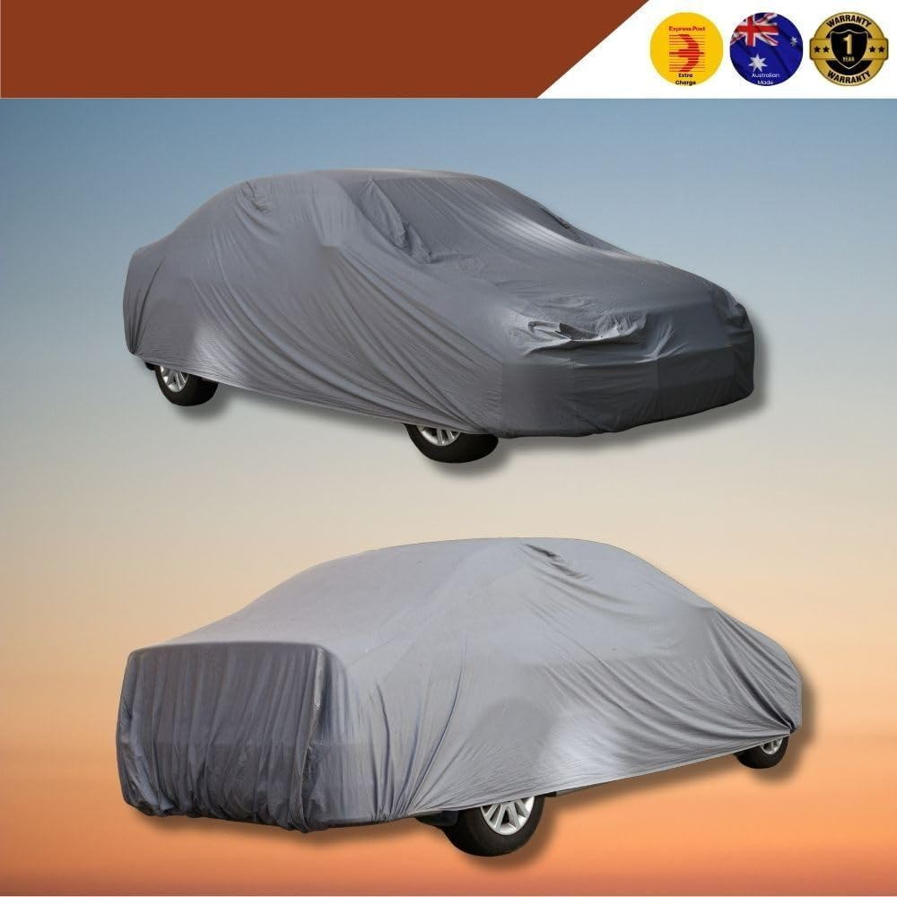 Outback GT Silvershield Outdoor Car Cover for Holden Commodore 1997-2006 (VT VX VY VZ) L - Zipper Door & Elastic Hem - UV Protection - Universal Fit - Water, Dust & Scratch Proof - Grey image number 1
