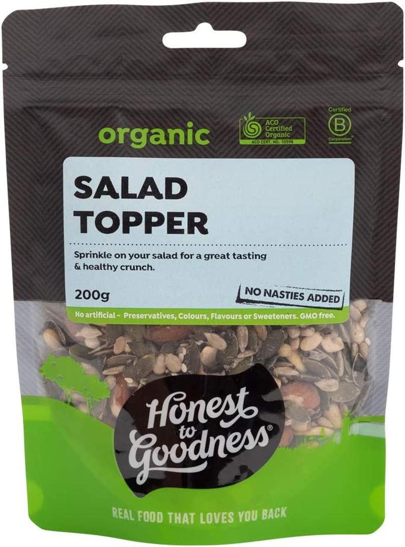 Honest to Goodness, Organic Salad Topper, 200 G Hand-Blended Mix, Crafted to Elevate Your Culinary Creations. Go-To Choice for Flavor, Nutrition, and Satisfaction.