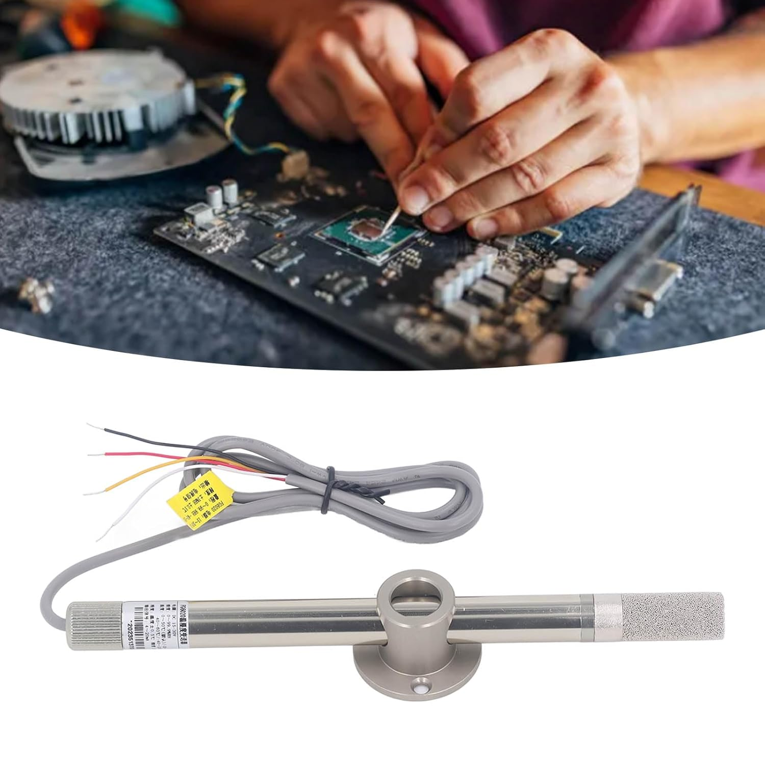 Temperature Humidity Sensor IP68 Waterproof Detachable anti Blocking Design 4‑20Ma Output for Data Detection 15-30V DC image number 5