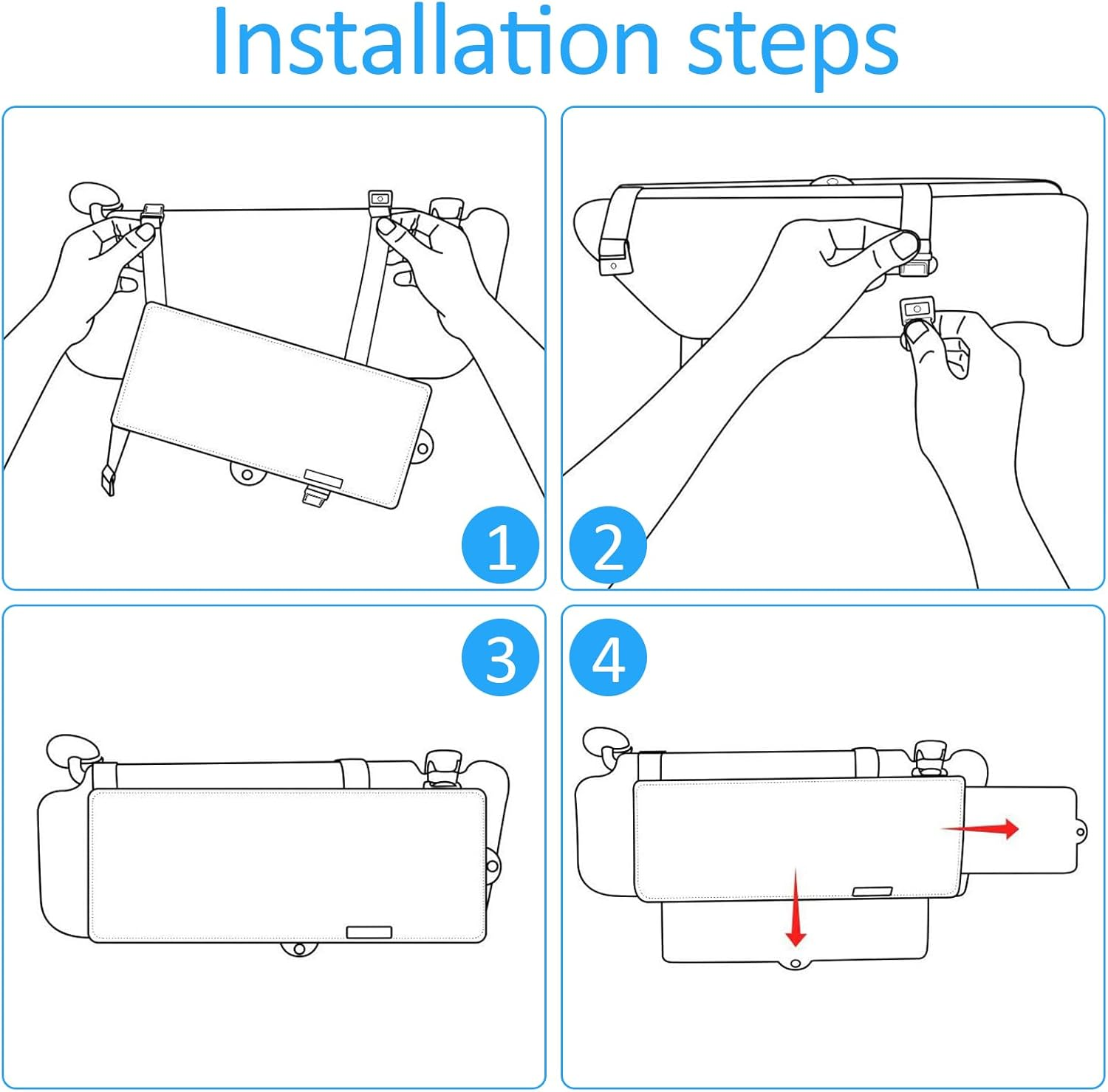 Car Sun Visor Extension, Car Visor, Windscreen Sun Protection, Anti-Glare and UV Protection, Suitable for Driver and Passenger (Black) image number 2