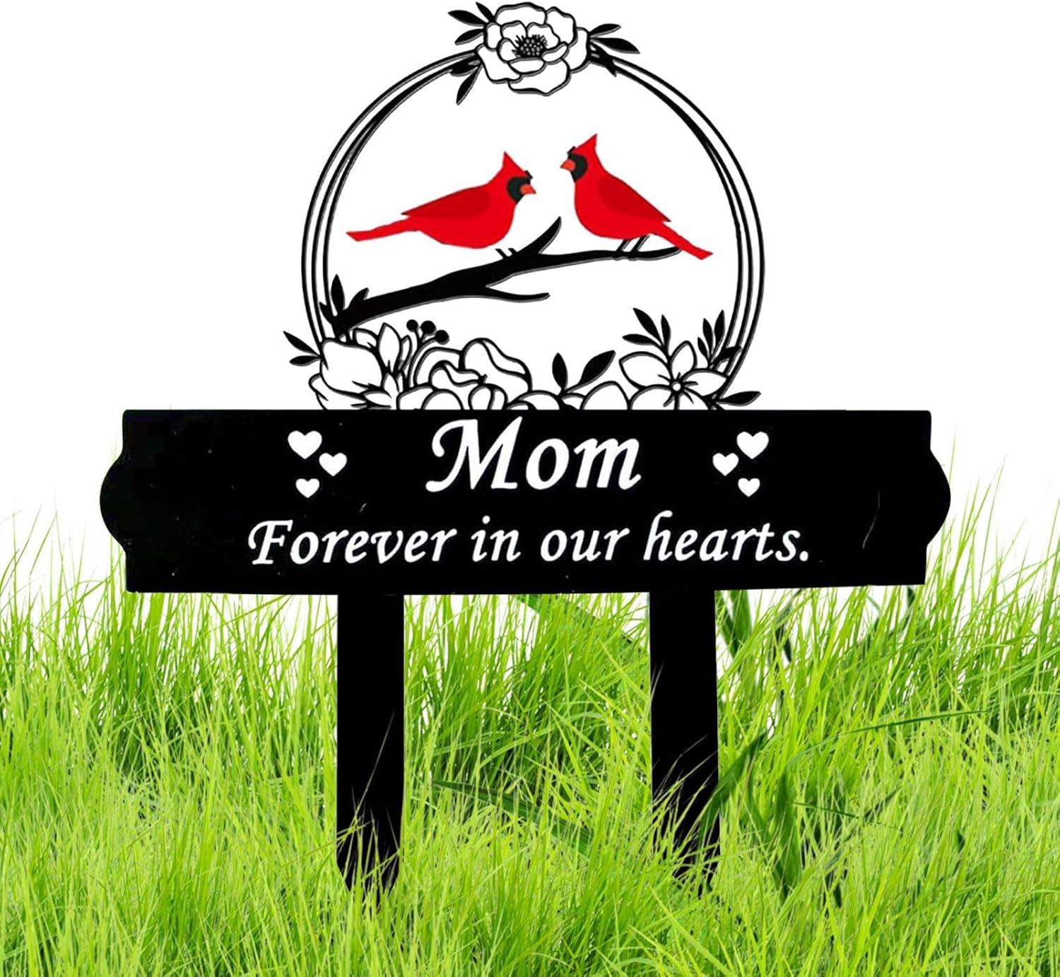 Grave Decorations for Cemetery,Metal Memorial Grave Marker - Elegant Large Grave Decor, Multipurpose Decor for Garden, Lawn, Cemetery, Funeral