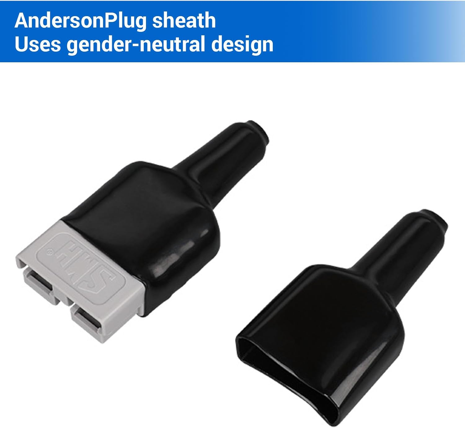 10Pcs Waterproof for Anderson Waterproof 50A Plug Dust Cable Sheath Cover Dust Proof Cable Jacket for Caravans, Solar Panels, 4WD, Battery Boxes, and Outdoor Use image number 1