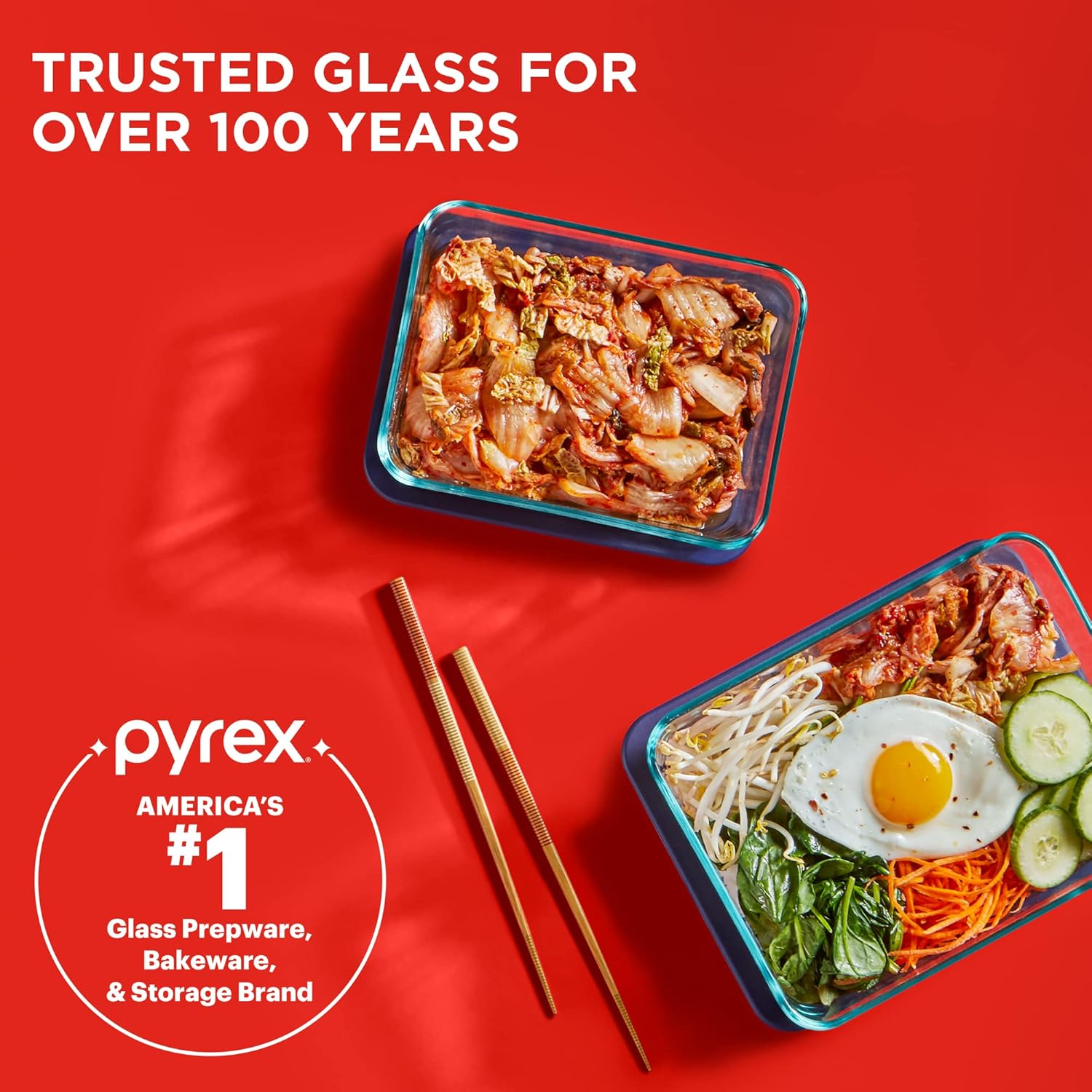 Pyrex Simply Store Rectangular Glass Food Storage Container Set with Lids (6-Piece Set) image number 2