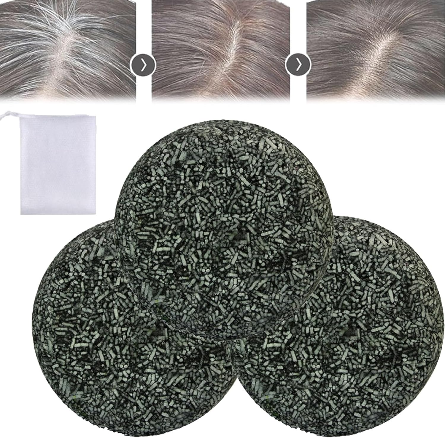 Spartan&trade; - Gray Hair Reverse Bar, Spartan&trade; Pure Gray Hair Charcoal Bar, Spartan Gray Hair Reverse Bar, Mane Grey Reverse Bar Men, Bar Shampoo for Gray Hair, Reverse Grey Hair (3PCS) image number 4