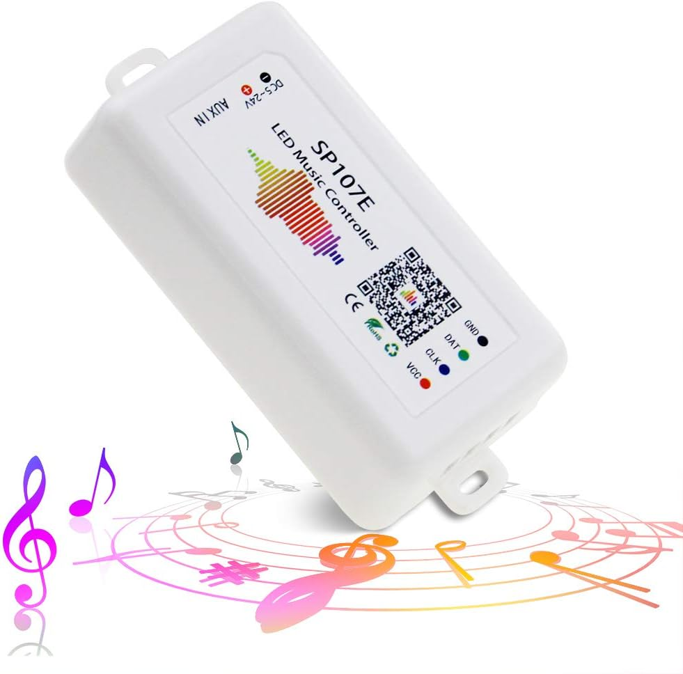 ALITOVE WS2812B WS2811 WS2815 LED Controller Music Sync Bluetooth App Control by Ios Android for WS2812 WS2813 SK6812 WS2801 Dream Color Addressable LED Strip Matrix Panel Pixel Light, Mic/Aux Input image number 5