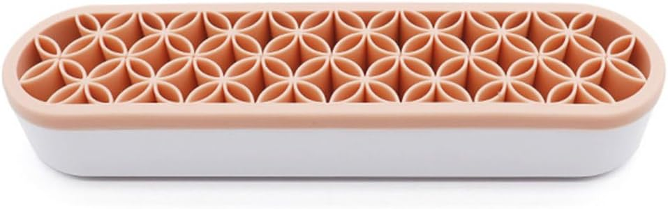 AIMALL Silicone Cosmetic Brush Holder, Desktop Makeup Organizer, Easy-Clean Detachable Design, Space-Saving Beauty Tool Storage, Dimensions 8.27X1.97X1.38 Inches