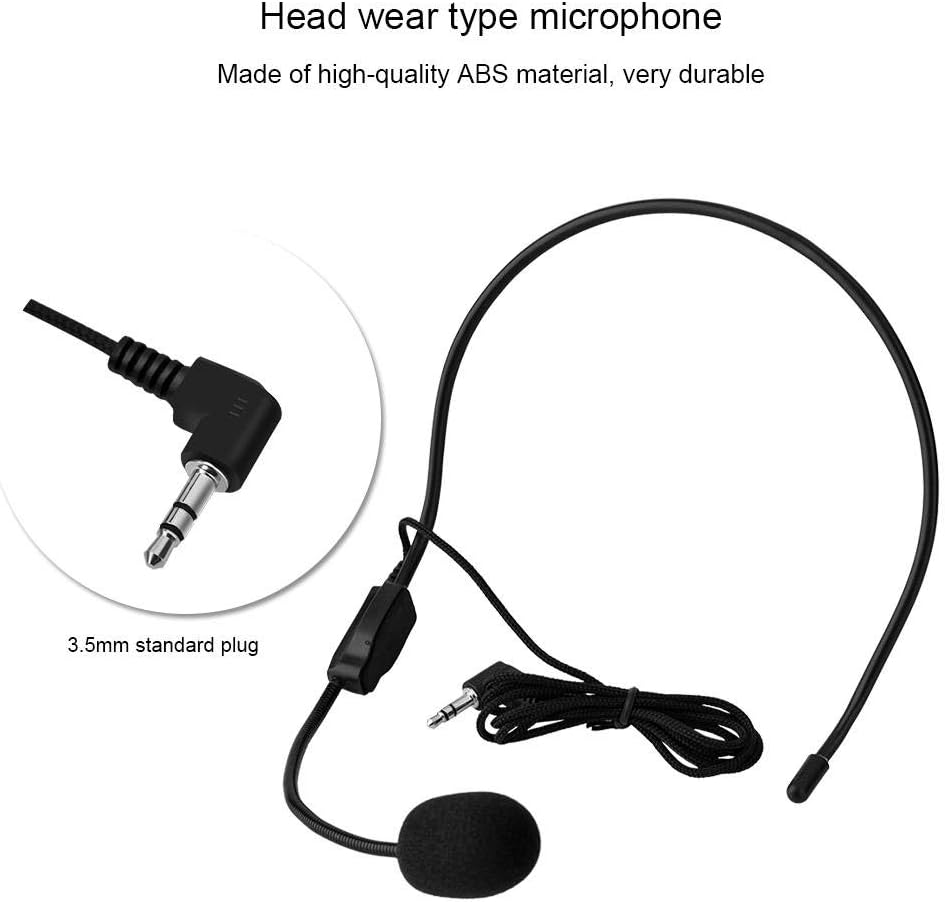 Headset, Mini Main Wired Microphone with 3.5Mm Interface, Condenser Microphone for Speech Amplifier, Ideal for Singing and Teaching at Stage Performances, Shows and Dances image number 4