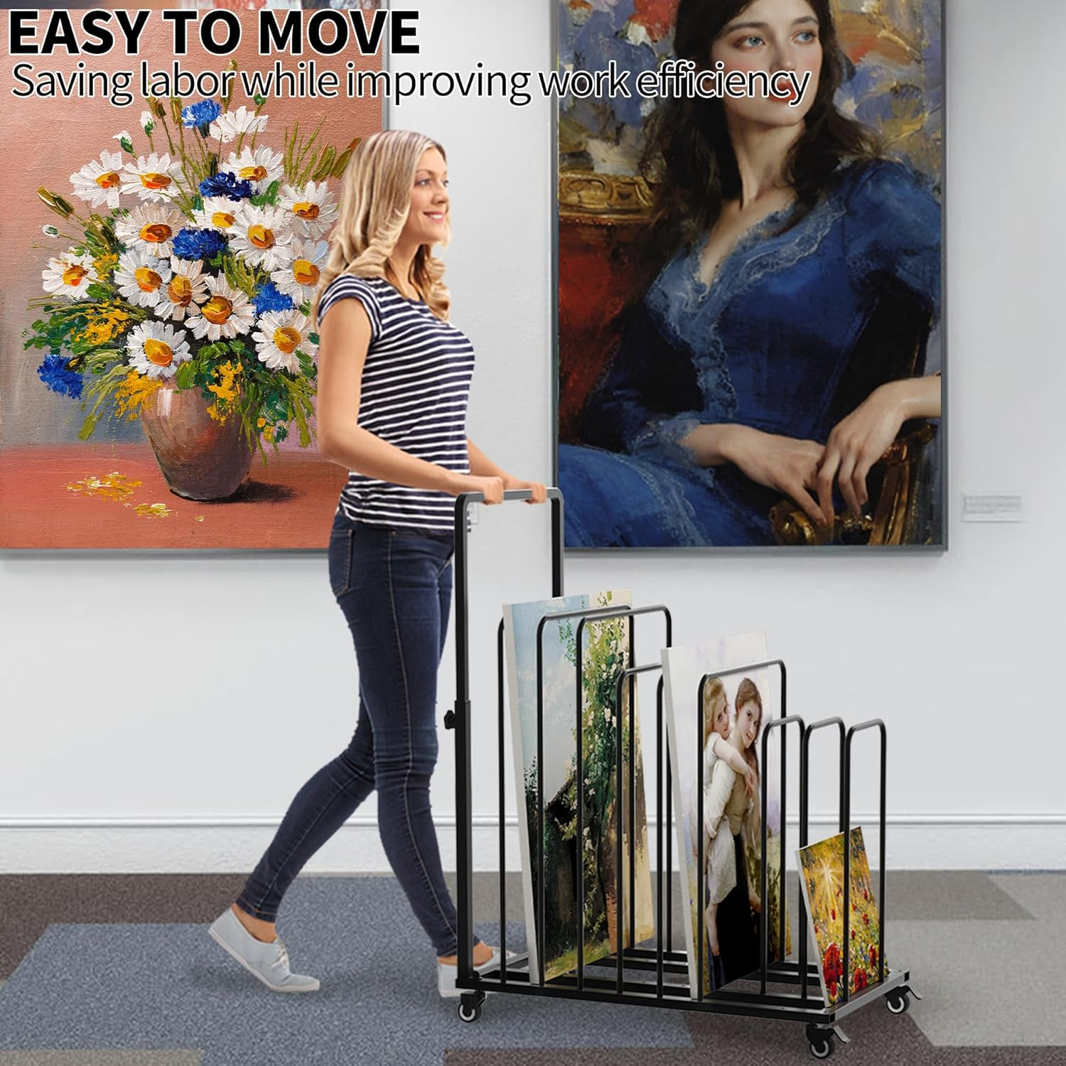 Mosegor Armrest Easel Art Drying Painting Rack Art Storage Easel Display Stands，Suitable for Drying Canvas Boards, Painting Boards, Crafts, （Black） image number 3