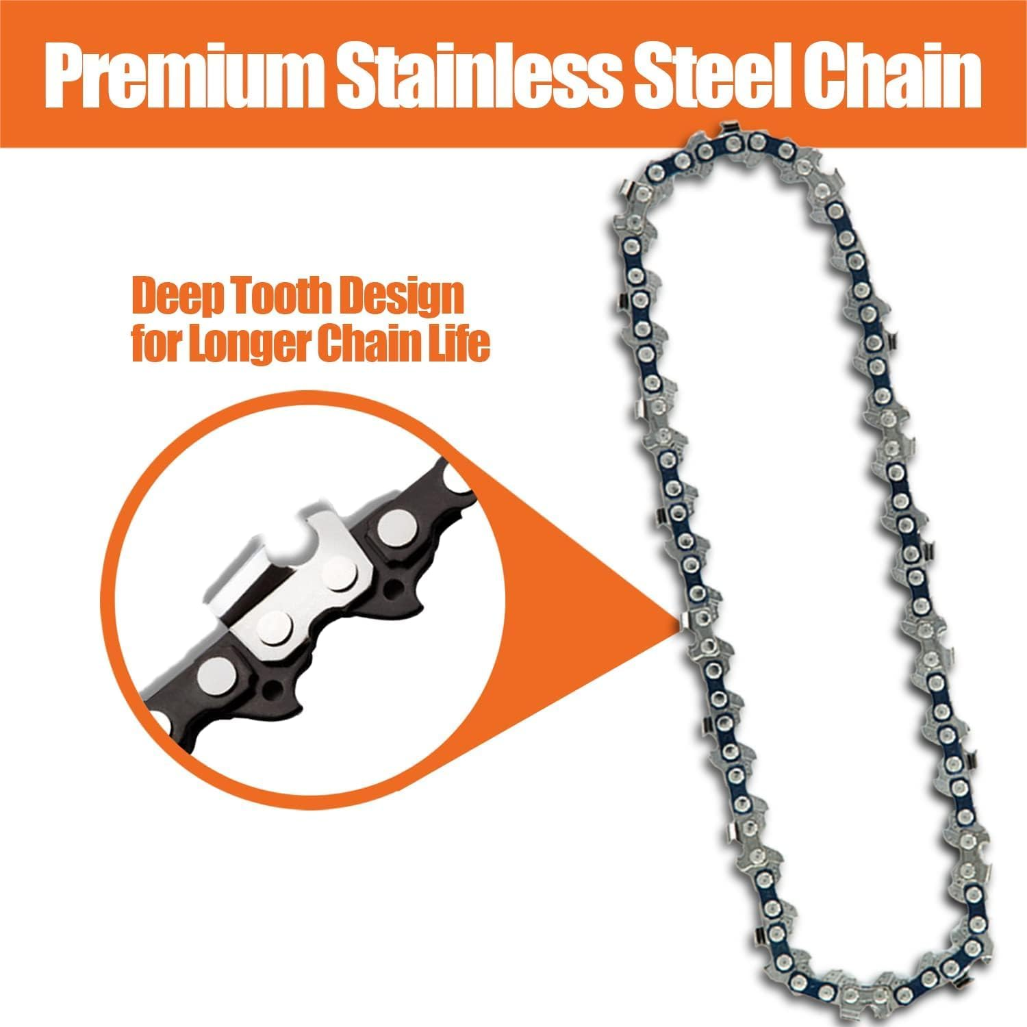 4 Pieces 6 Inches Mini Chainsaw Chains, Set of 4, 6'' Cordless Chainsaw Blade Chain Replacement for Tree Trimming, Courtyard, Patio, Gardening Electric Saw, Power Tool Replacing Parts, 4 Pieces image number 6
