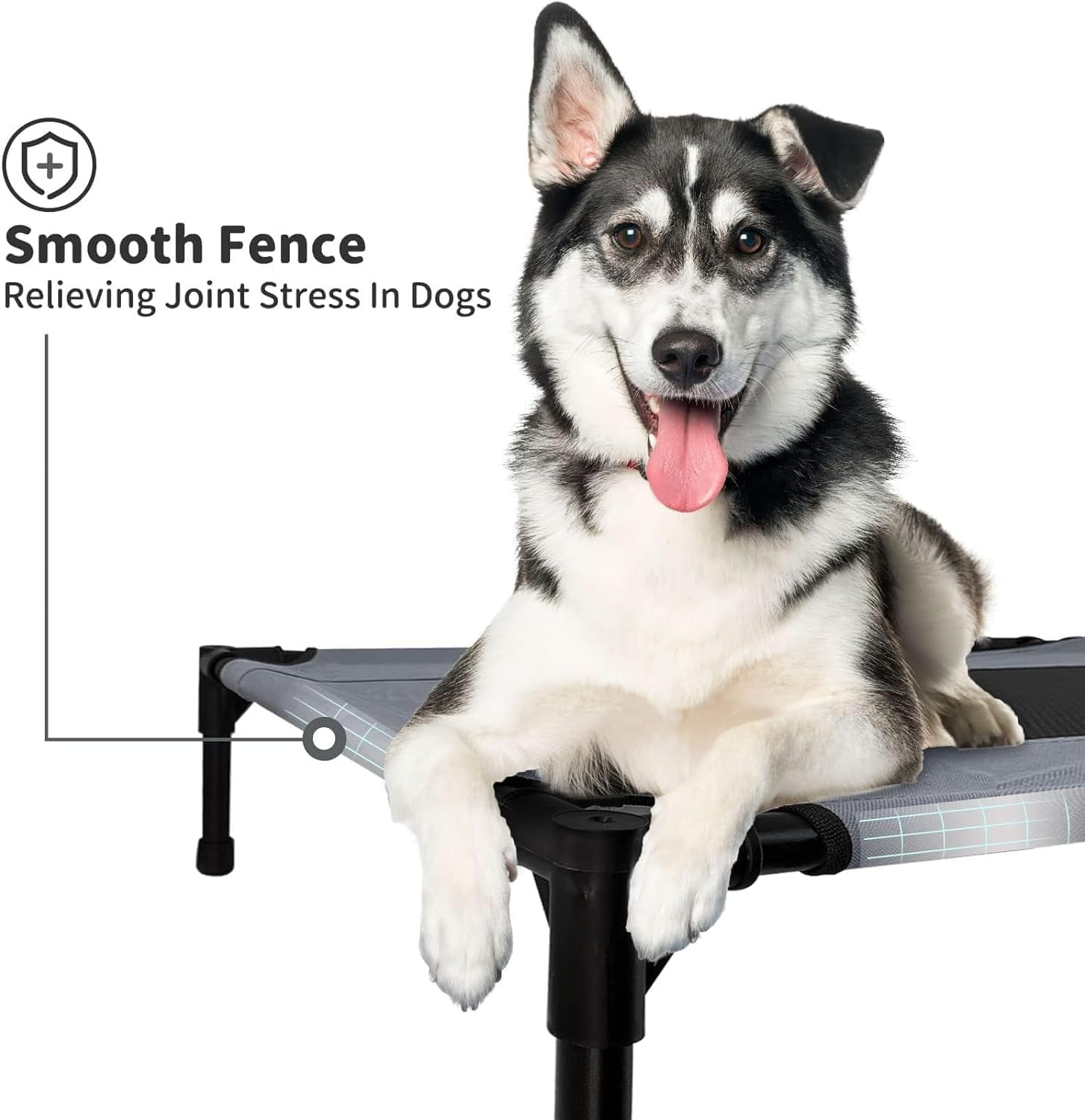 HAOLEYAO Elevated Dog Bed - Heavy Duty Dog Cot, Washable Raised Dog Bed with Chew Proof Mesh and Metal Frame, Portable Bed for Outdoor Use, Dog Cots Beds for X-Large Dogs (Grey, Xl(120X88X24Cm)) image number 2