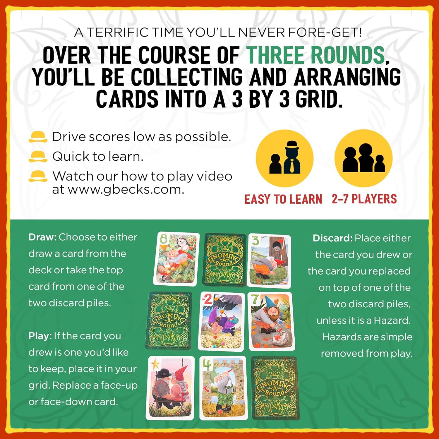 Grandpa Beck'S Games Gnoming a round Card Game a Fun Family Card Game Enjoyed by Kids, Teens, & Adults from the Creators of Cover Your Assets Ideal for 2-7 Players Ages 7+ Multicolor image number 5
