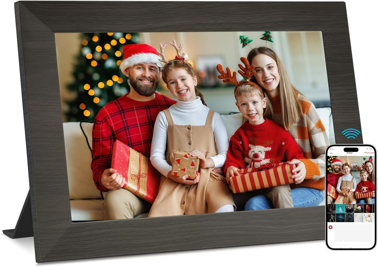 BWJBSW 10.1 Inch Wifi Digital Photo Frame, 1280X800 HD IPS Touch Screen with 32GB Storage, Digital Picture Frame for Wall/Tabletop Display, Extend Storage by Micro SD Card,