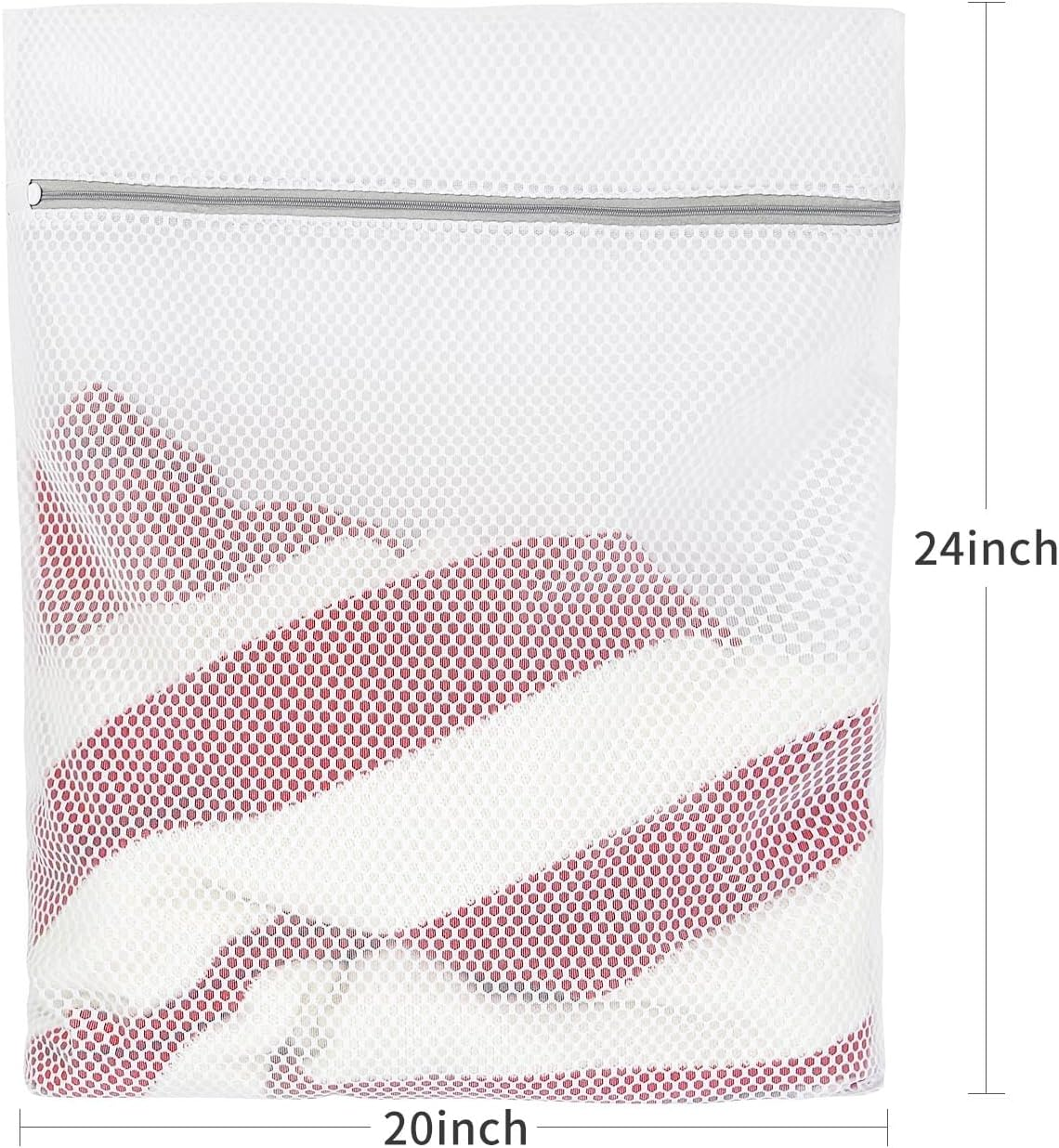 Qinzin Lingerie Bags for Washing Delicates, Mesh Laundry Bags for Washing Machine. 2Pcs(20"" X 24""). image number 3