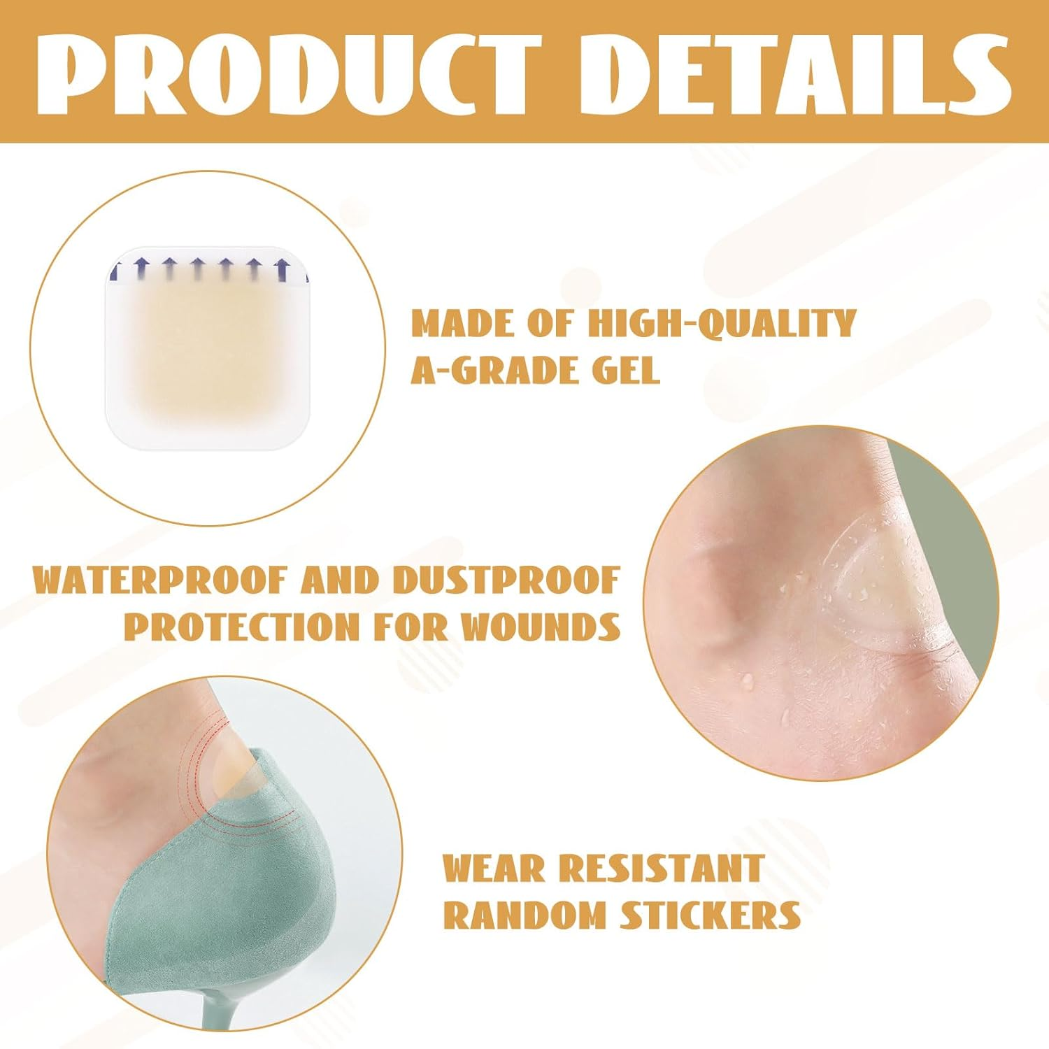 Blister Band Aid, 25 PCS Bandaids, Waterproof Bandaid, Invisible Gel Blister Cushions for Foot, Toe, and Heel Wear Prevention and Recovery, Ultra-Lightweight and Ultra-Thin Pads Bandages (5 Styles) image number 3