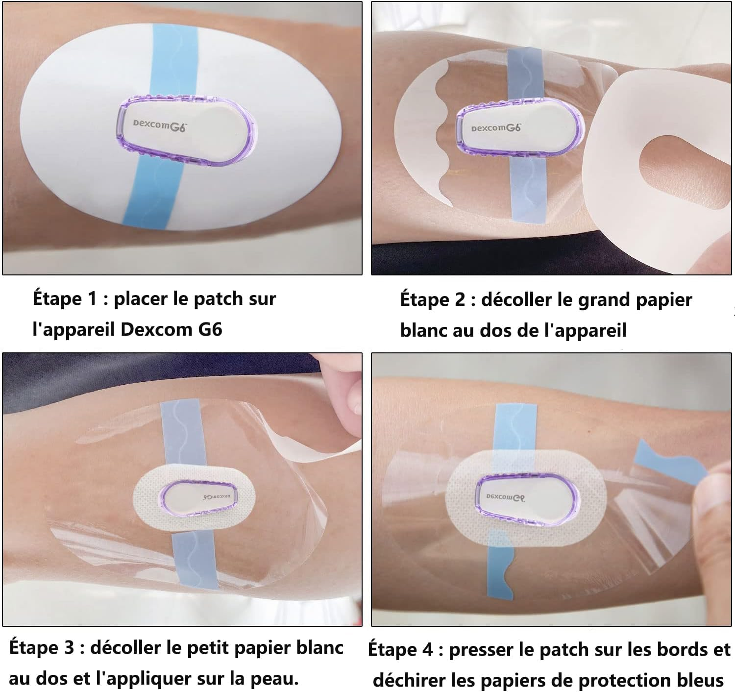 40 Pack Dexcom G6 Adhesive Patches,Waterproof and Transparent Dexcom G6 Overpatch for 10 Days Long Stay Fixation Monitor Protection，Easy to Use Pre-Cut Adhesive Tape