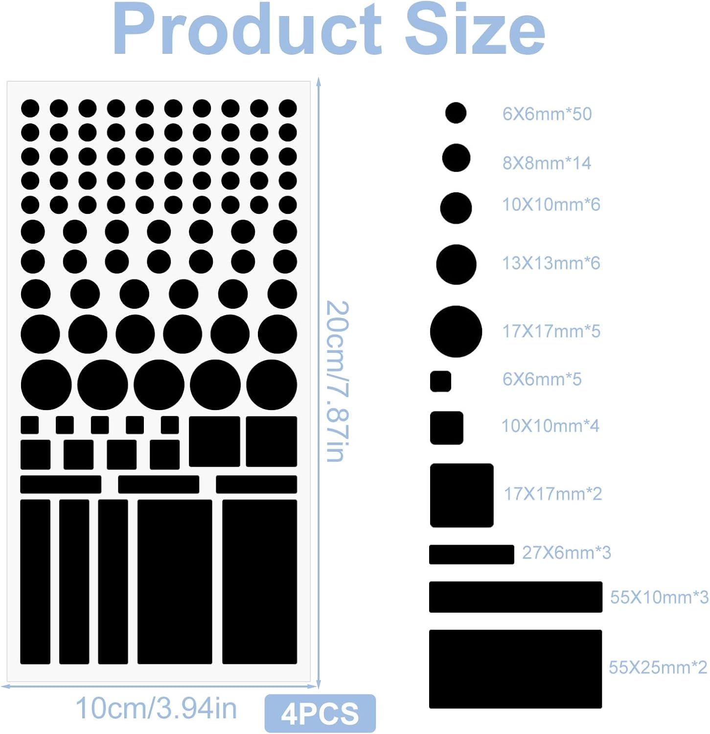 400 Pcs LED Light Blackout Dimming Stickers, LED Filters Dimming Sheets Full & Half Shading 100 Shapes, Shading for TV Bedroom Fans Air Conditioners Routers Clocks Electrical Appliances(Black White) image number 3