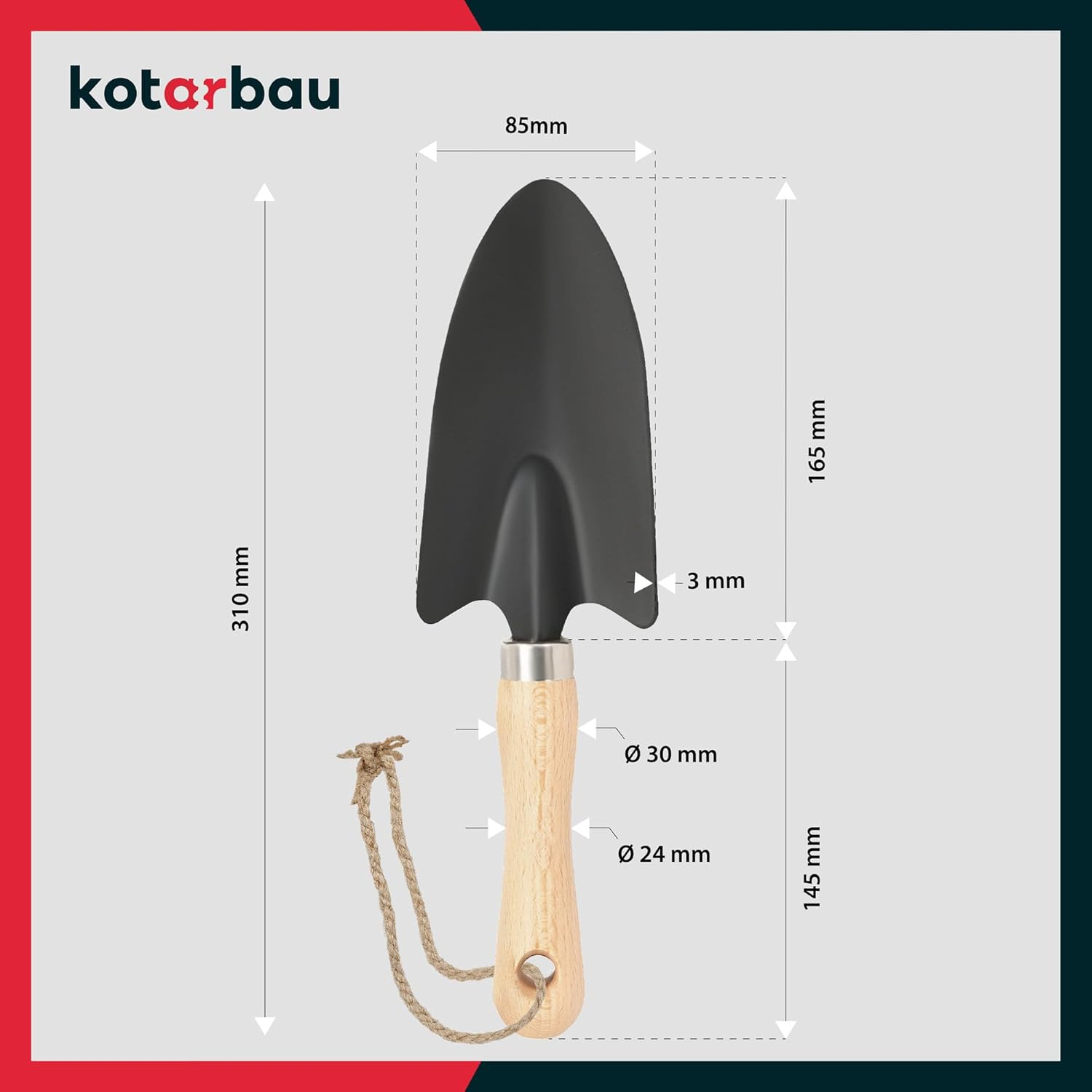 KOTARBAU&reg; Trowel for Planting and Transplanting Flowers, Gardening Supplies, Garden Tools, Made of Steel. Robust