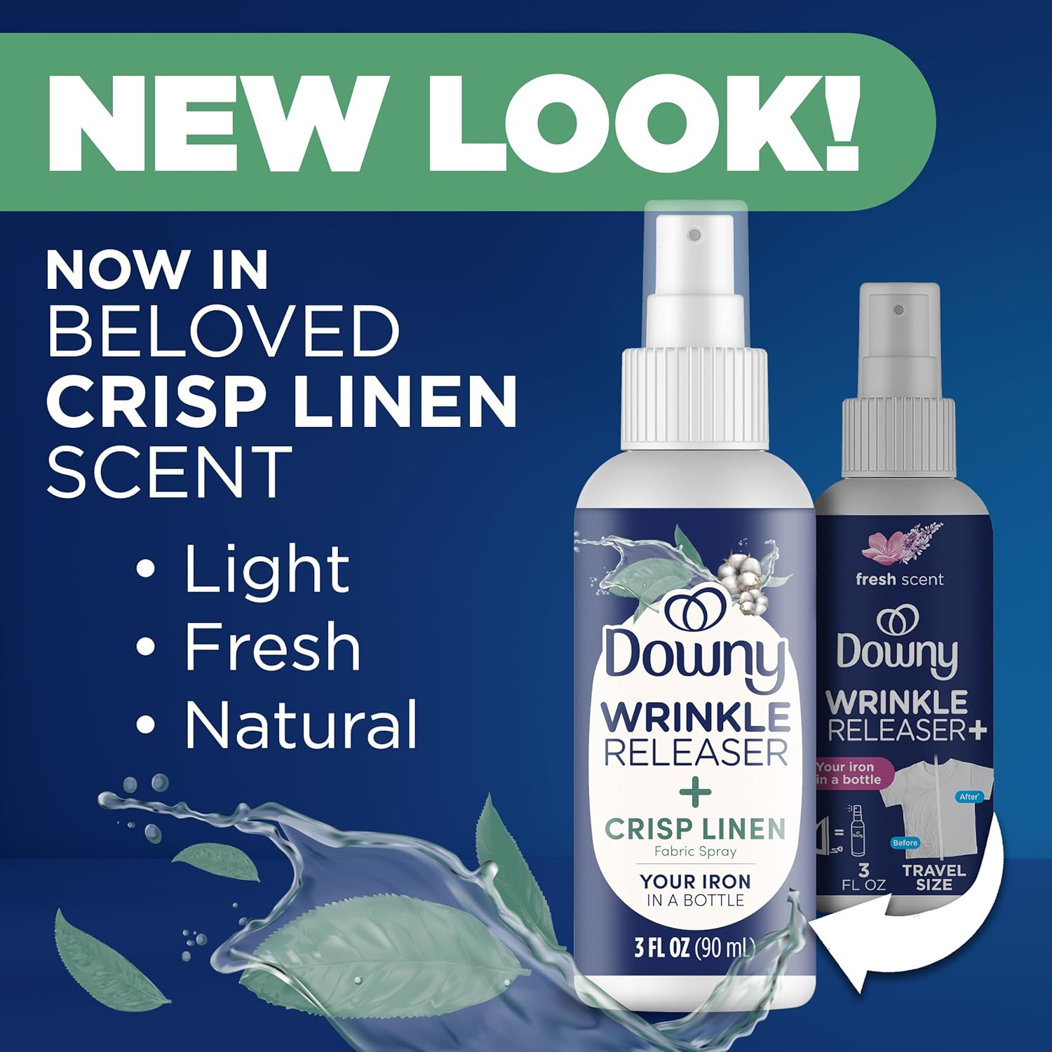 Downy Wrinkle Releaser, Travel Size, Cruise Accessories, Crisp Linen Scent 3 Fl Oz - 3 Pack