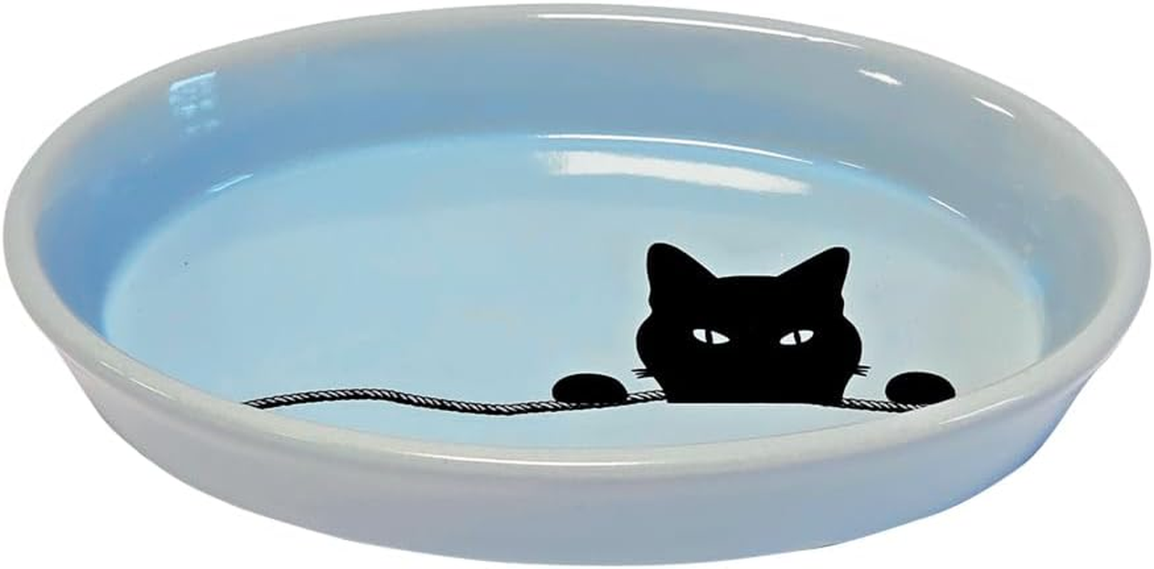 Nobby Cat Ceramic Bowl Oval Wilson Pink 17 X 11 X 2.5 Cm, 120 Ml