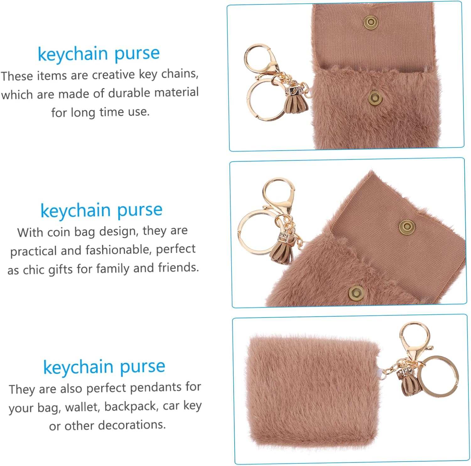 2Pcs Mini Coin Bag Key Holders Stylish Keychain Design for Bag Decoration Mobile Accessories Storing Coins for Occasion image number 1