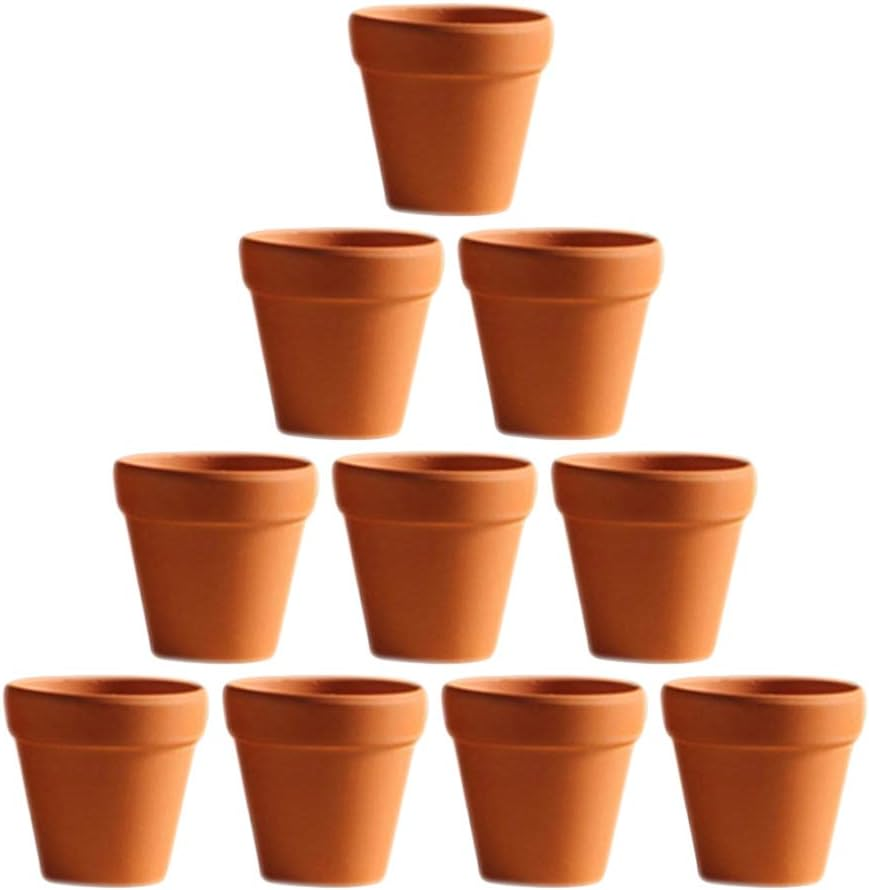 GANAZONO 10 Pack Succulent Cactus Plant Pots Drainage Holes Red Ceramic Flower Pots for Plants image number 3