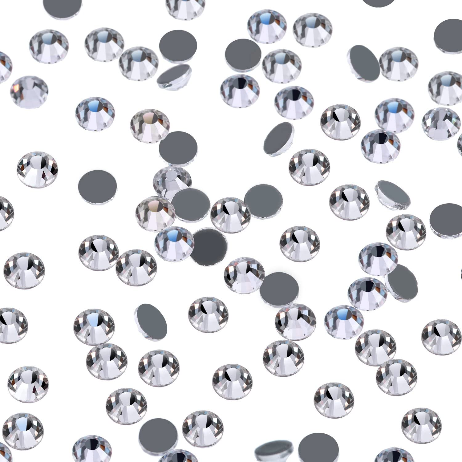 1440 Pieces Hotfix Rhinestones Crystals Hot Fix Clear AB Crystals round Flatback Gems Glass Stones Crystal Rhinestones Bulk for Crafts Clothing Dance Costumes, 5Mm