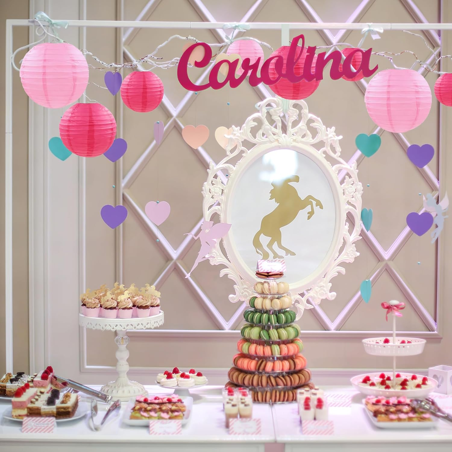 20Pcs Paper Lanterns Decorative, Hot Pink round Hanging Paper Lanterns Decorations for Rustic Party Bridal Shower Wedding Birthday Home Decor