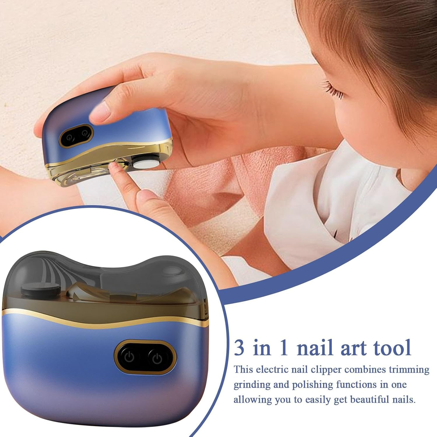 Electric Toe Nail Trimmer for Adults - Automatic Nail Cutter | Safe Nail for Seniors, Quiet Nail Trimmer, Rechargeable Fingernail Cutter with Storage Box for Traveling, Working image number 5