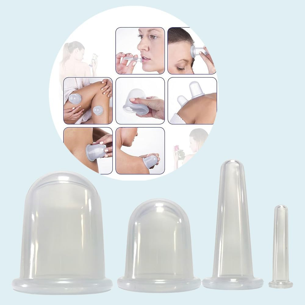 ETERNALLOOG Cupping Therapy Cups - Body Sculpting Cup Firm for Muscle Soreness Pain Relief Body Neck Knee, Silicone Cups Set, Deep Muscle Massager, anti Cellulite Joint Pain Recovery (4 Sizes) image number 3