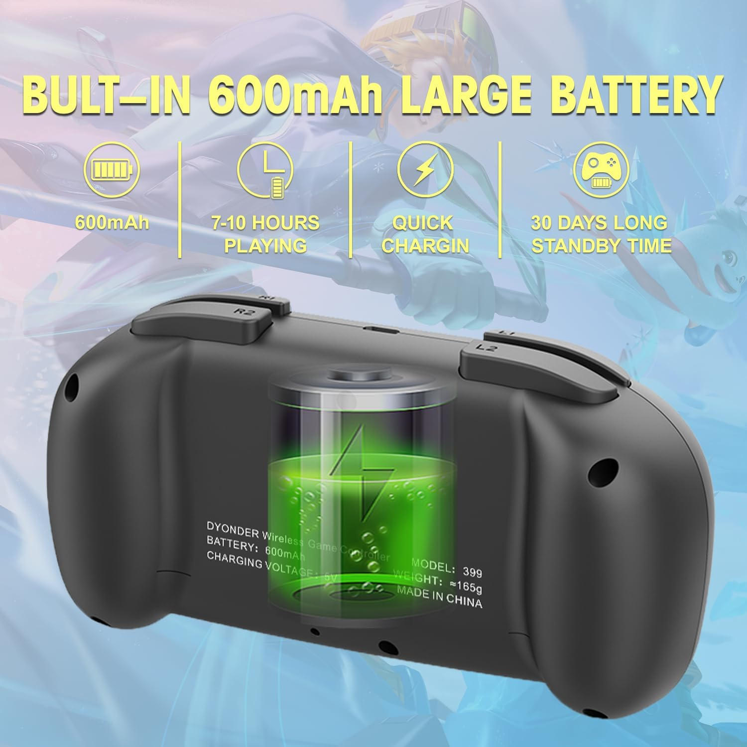 DYONDER Wireless Controller for Ps4,Mini Style PS4 Gamepad Compatible with Ps4/Pro/Slim,Pc Game Remote for Window10/8/7,Gaming Controller with Dual Vibration/6-Axis Sensor/Audio Function(Black) image number 2