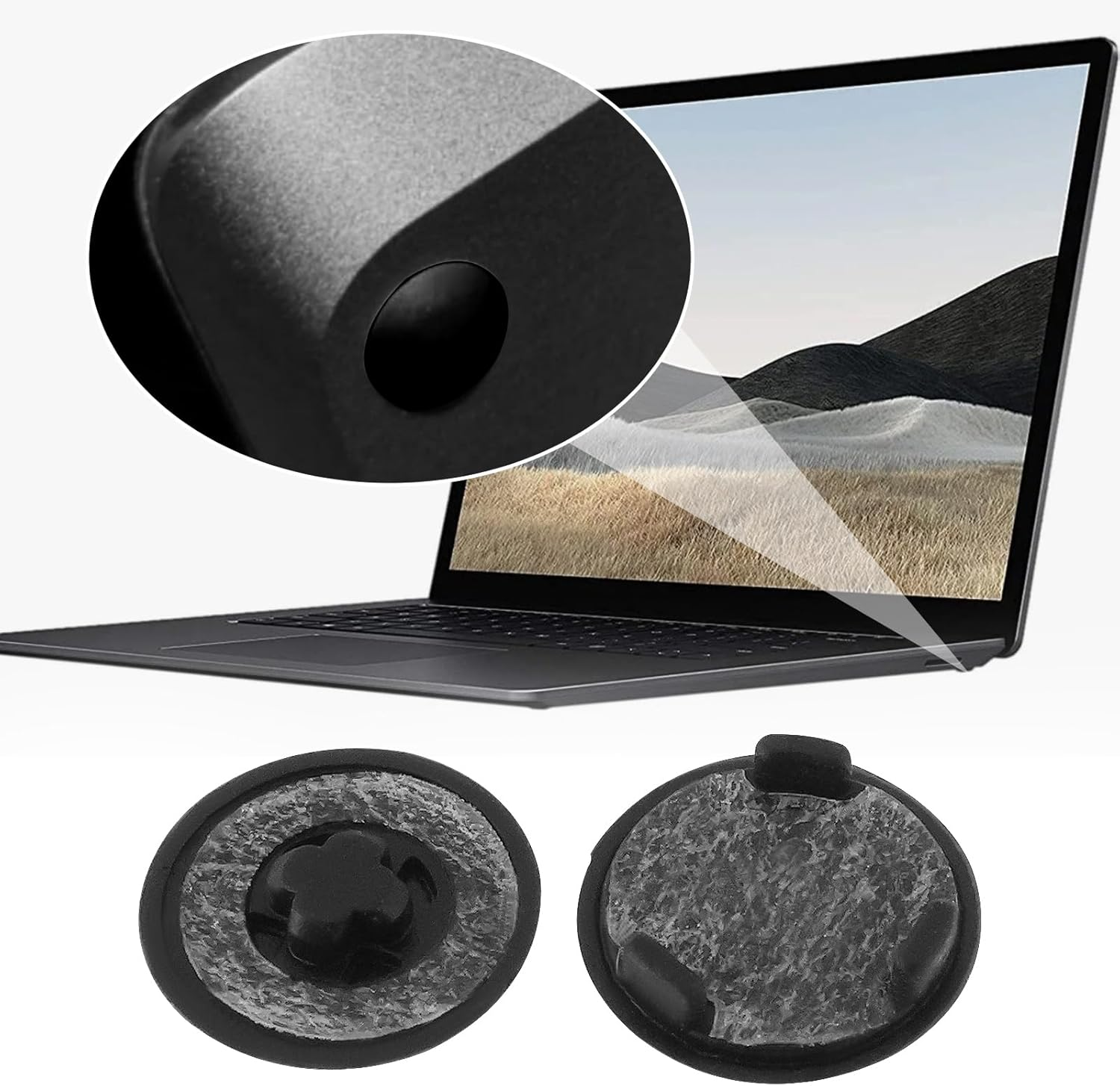 4Pcs Laptop Rubber Feet Notebook Anti-Slip Pad 8.3Mm Compatible with Microsoft Surface Laptop 3 4 5 Series, Black image number 3