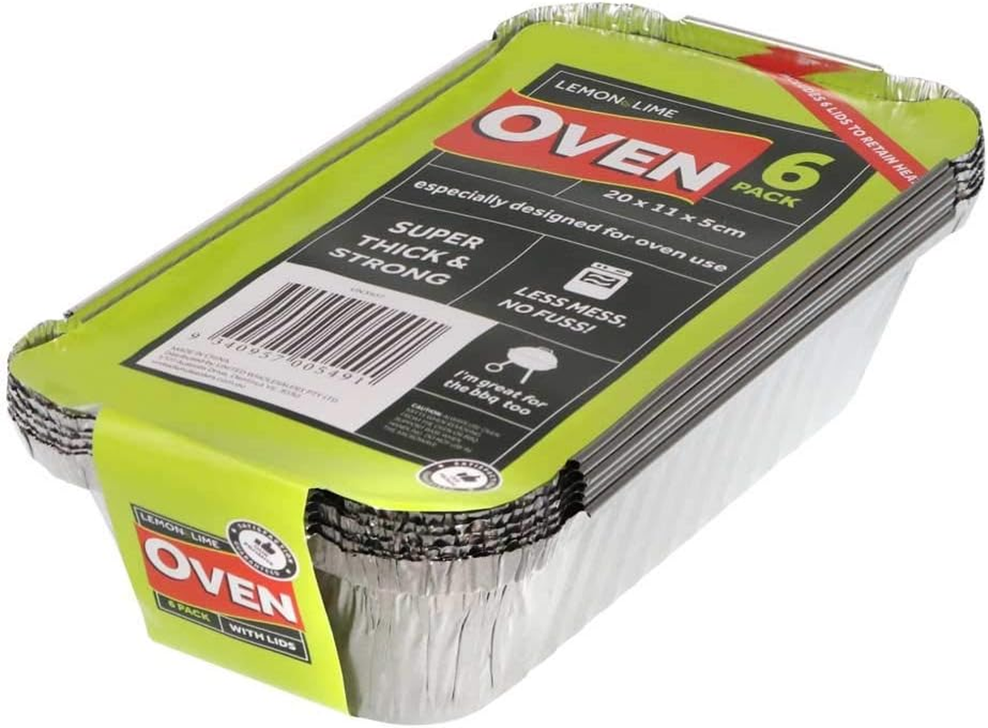 20X Small Foil Food Container Tray and Lid Roasting BBQ Takeaway Oven Trays Lids image number 1