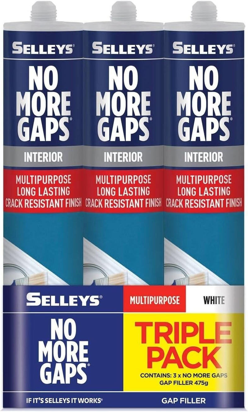 3 X Selleys No More Gaps Interior Multipurpose Gap Filler, White, 475G, Triple Bulk Pack, Crack Resistant image number 2