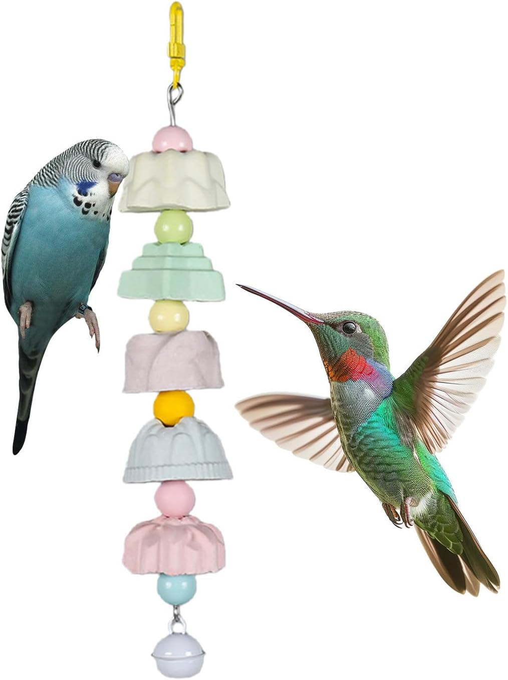 Bird Chew Toys | Multifunctional Pet Grinding Supplies - Bird Beak Grinding Stones Toys Bells - for Macaws Sparrow Lovebird Conures Cockatiels Finches image number 4