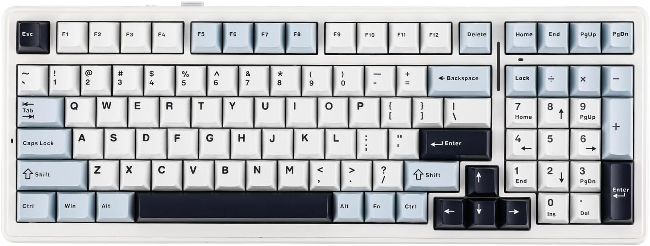 EPOMAKER X Aula F99 Wireless Mechanical Keyboard, Hot Swappable Gasket Custom Gaming Keyboard with Five-Layer Padding, Bluetooth/2.4Ghz/Usb-C, 8000Mah Battery (White Light Blue, Graywood V3)