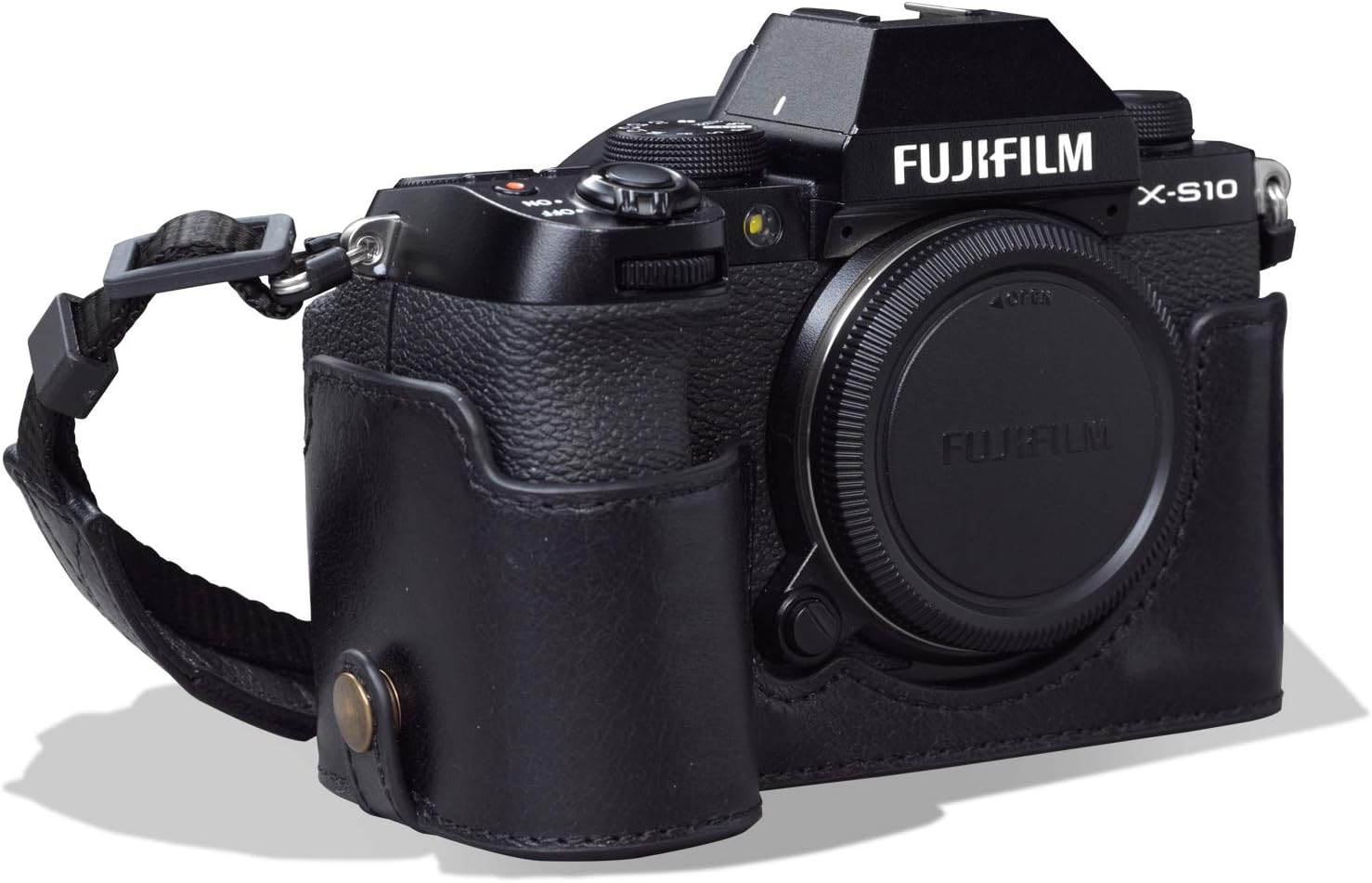 Megagear Ever Ready Genuine Leather Camera Half Case Compatible with Fujifilm X-S10 - Black image number 5