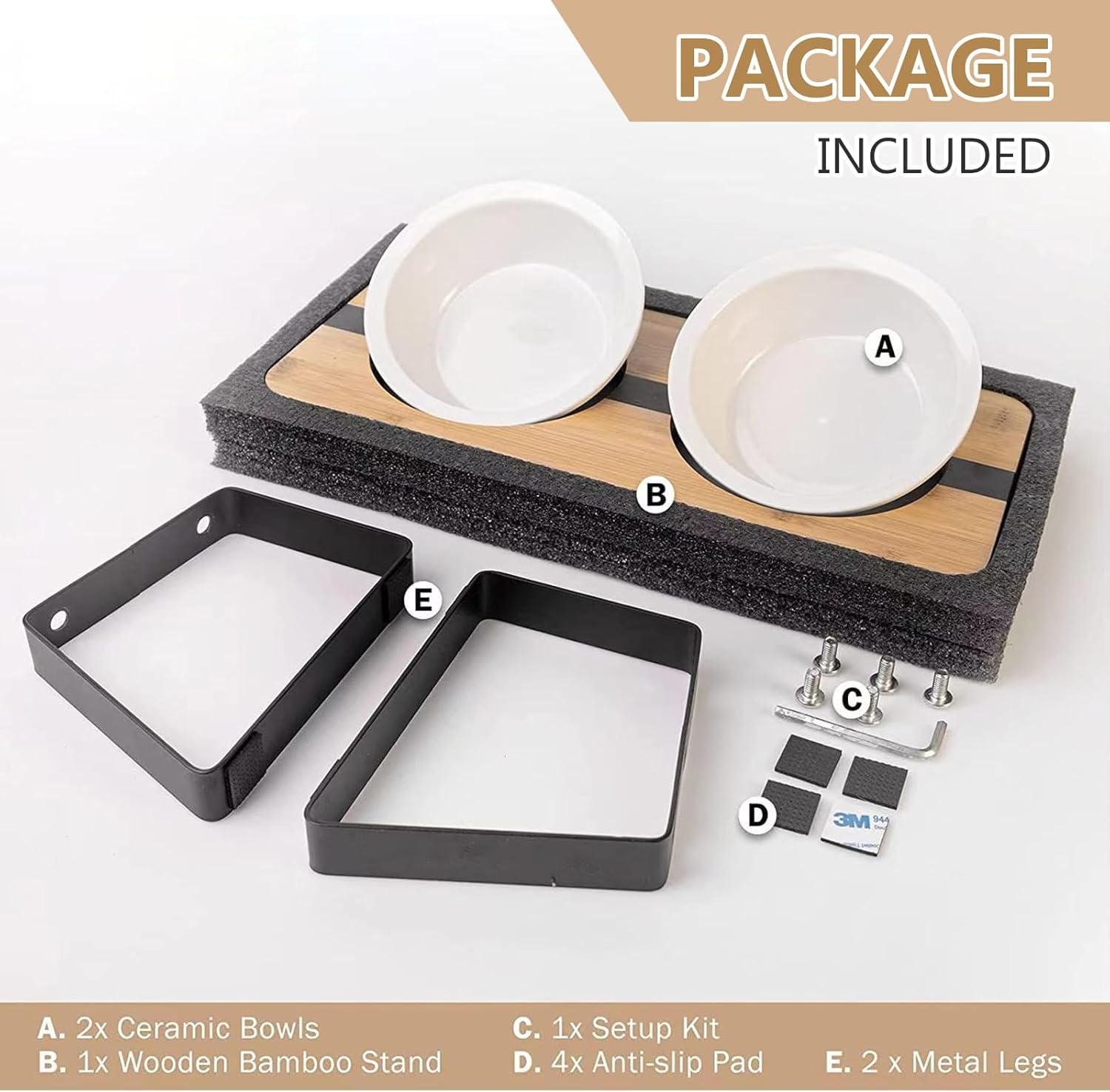 SUNOYA Raised Cat Bowl, Cat Feeding Station, 15&deg; Tilted Feeding Station, Feeding Bowl and Water Bowl for Cats and Small Dogs image number 5