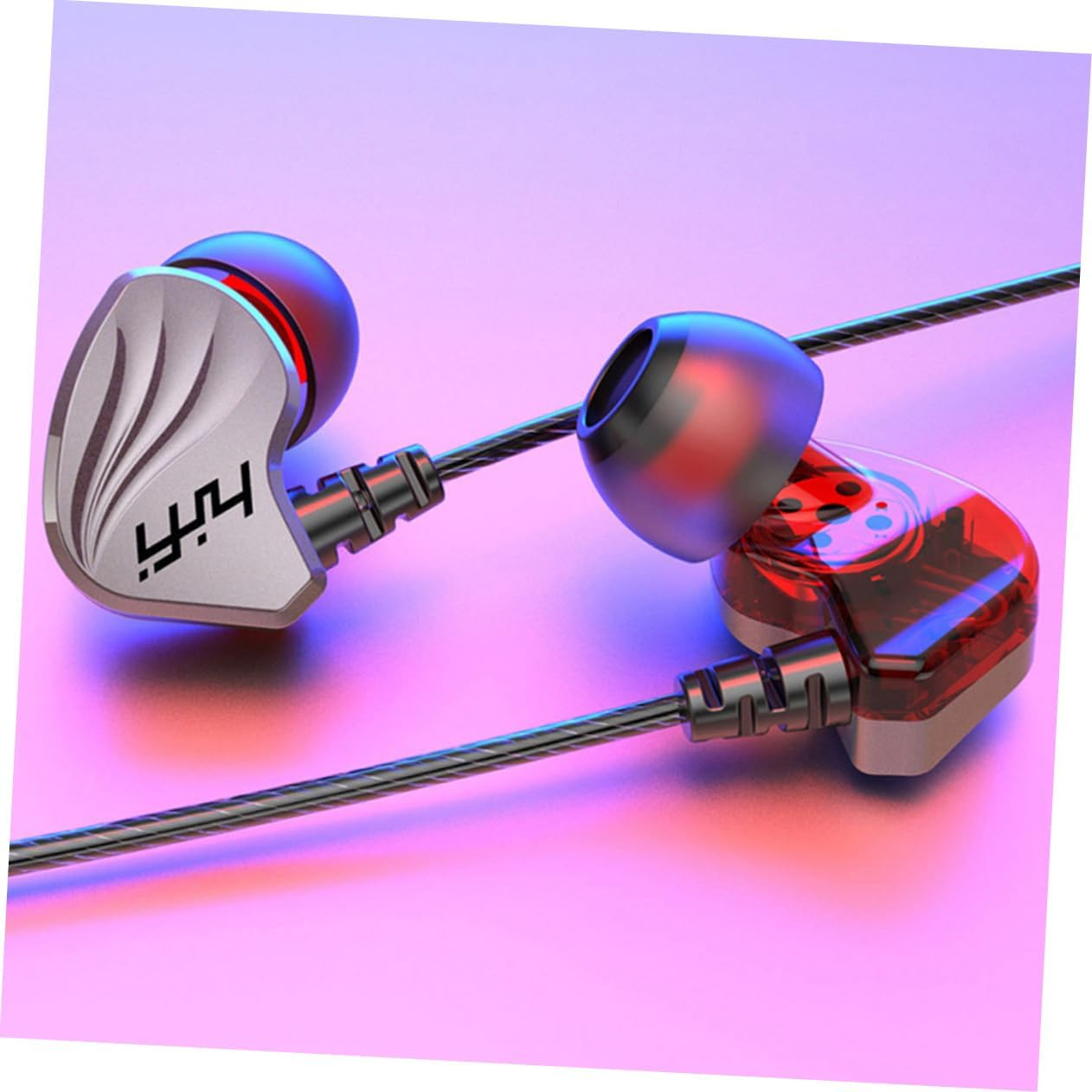 OKUMEYR 3.5Mm Plug In-Ear Headphones Wired Earphones for Phone and Tablet Universal Heavy Bass In-Ear Headset Gunmetal Color Compatible Mobile Devices image number 3