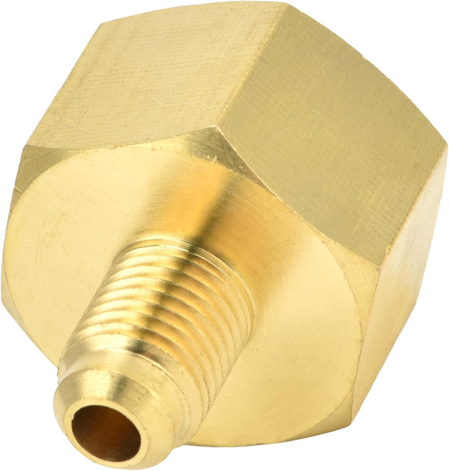 R134A Brass Refrigerant Tank Adapter,R32 Fitting Adapter W21 to 1/4SAE Air Conditioning Refrigerant Adapter Vacuum Pump Adapter Air Conditioning Accessory,Perfect for Efficient Refrigerant Filling image number 2