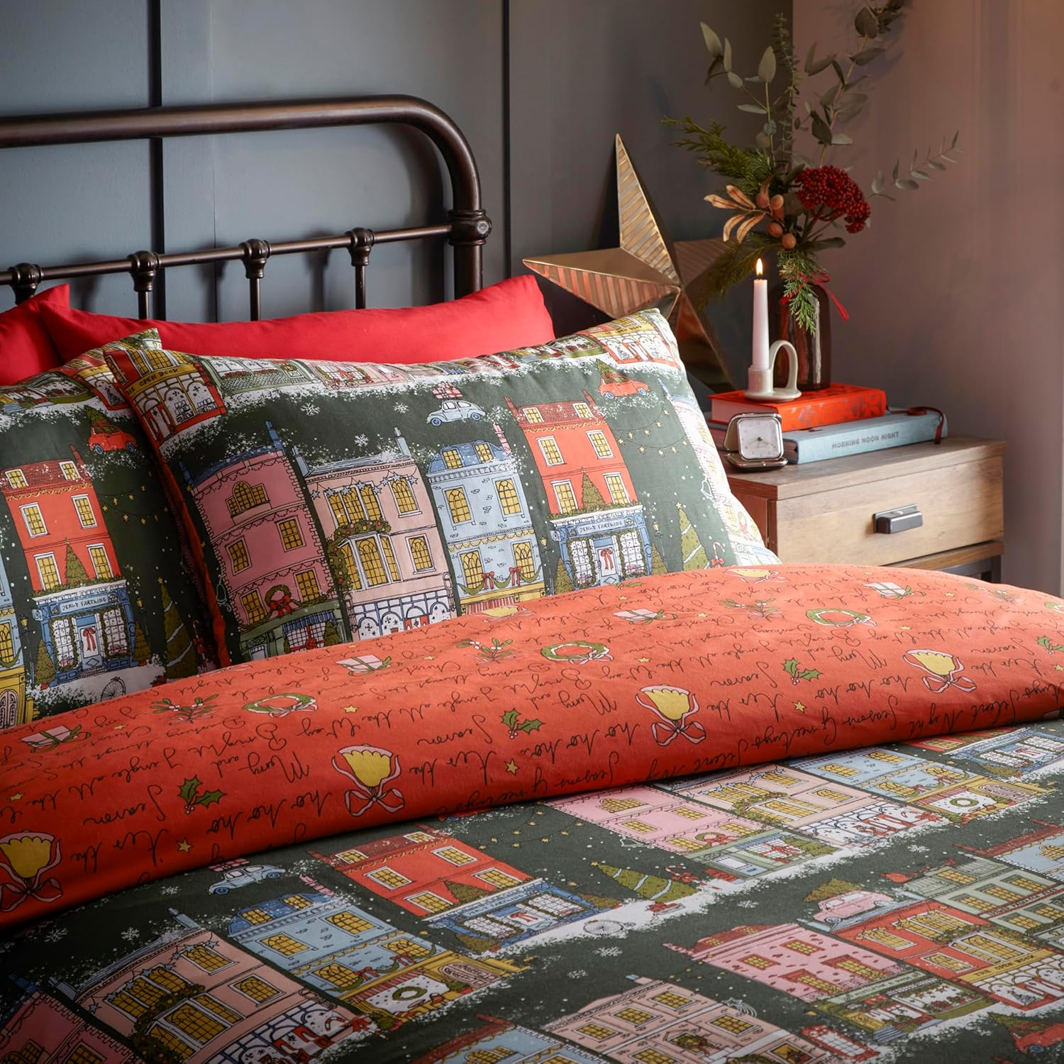 Furn. Christmas Spirit Duvet Cover Set - Single - Green image number 3