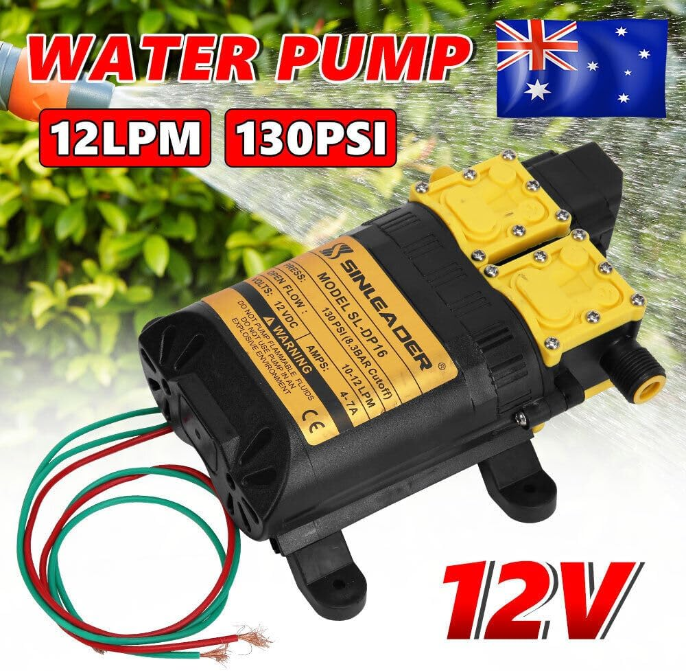 Youngly 12LPM Caravan 12V Water Pump 130PSI High Pressure Self-Priming Camping Boat Farm image number 1
