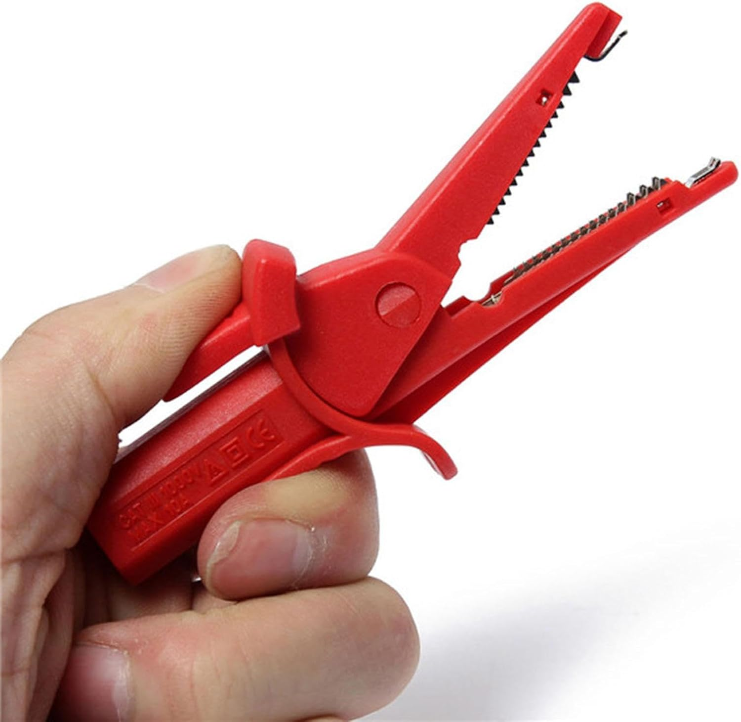 Harayaa Heavy Duty Alligator Clip Crocodile Clamp Easy to Use Electrical Testing Test Clip, Insulation Protecting for Automotive, Car, Black - Red image number 4