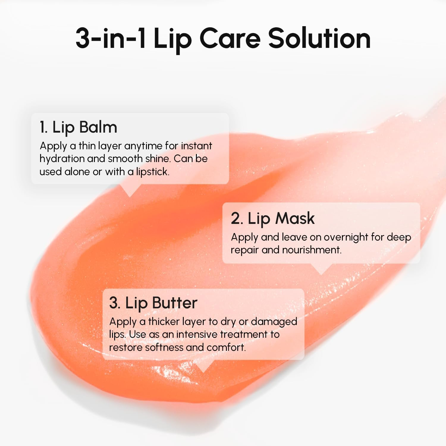 MAREE Lip Moisturizer - Lip Mask Overnight - Moisturizing Lips Butter Balm with Hyaluronic Acid - Lip Sleeping Mask - Lip Moisturizer for Very Dry Lips Care - Hidratante De Labios Care Products image number 4