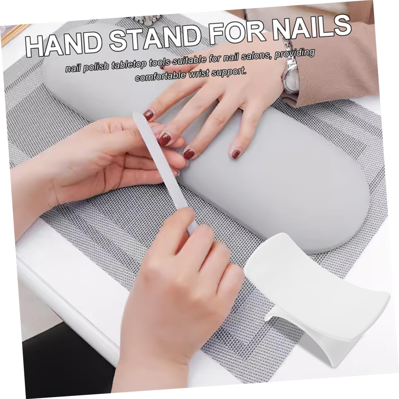 IWOWHERO 2Pcs Detachable Nail Art Hand Pillow Portable Nail Table Manicure Beauty Hand Holder Technician Accessories image number 1