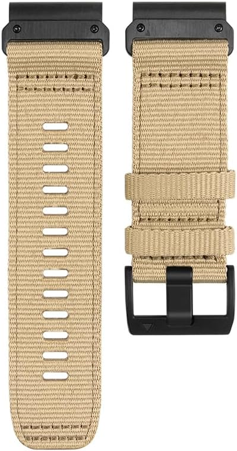 Fleshy Leaf Nylon Watch Bands for Garmin Fenix 8 51Mm, Fenix 7X / Fenix 6X / Fenix 5X/Enduro 2, Quick Fit 26Mm Adjustable Woven Nylon Sports Wrist Strap with Stainless Steel Clasp for Tactix 7 Pro, Epix Pro 51Mm image number 1
