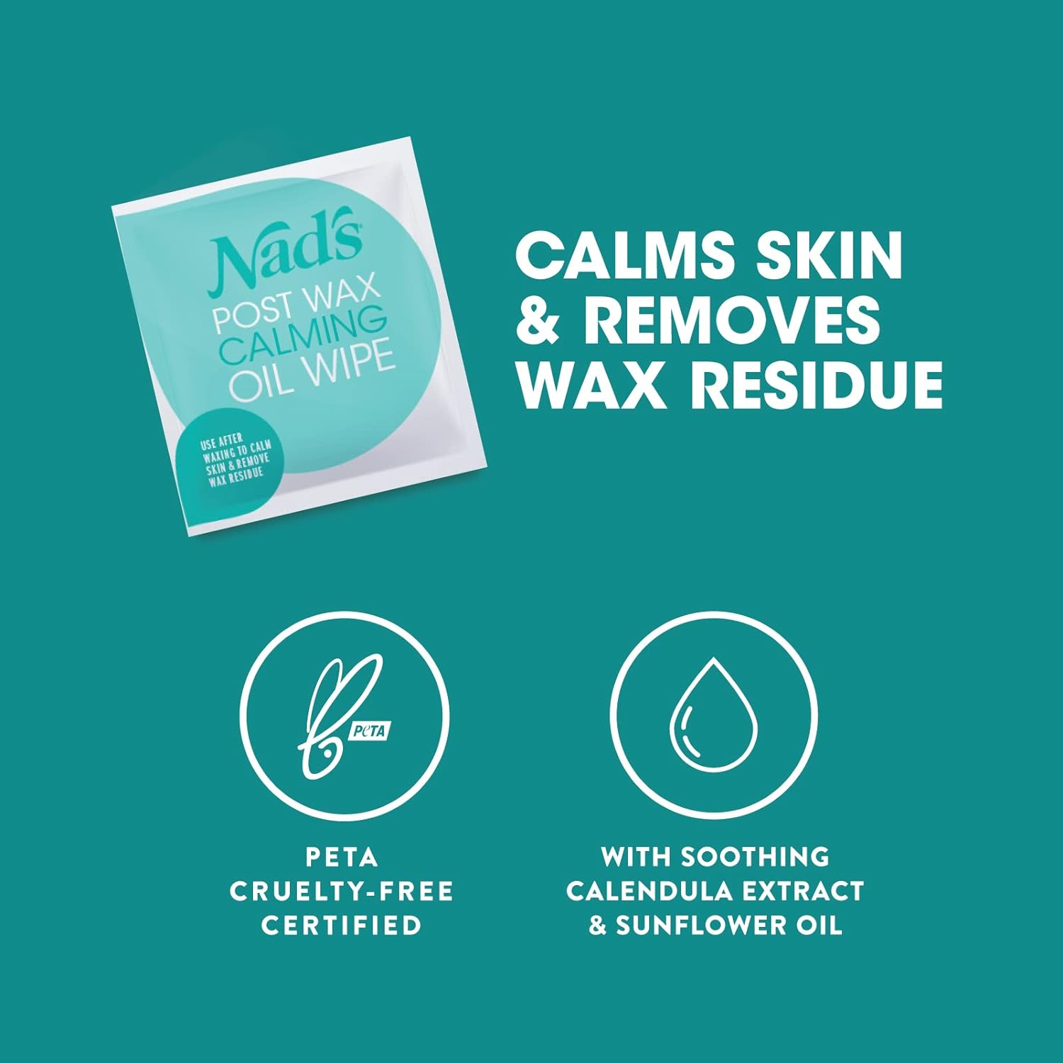 Nad&rsquo;S Post Wax Calming Oil Wipes - Refill Pack with 20Pc image number 3