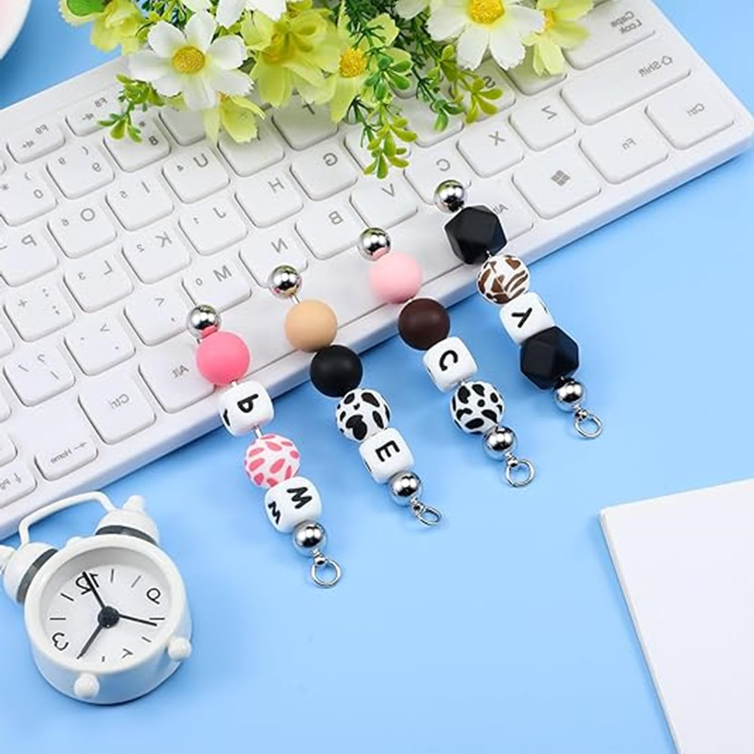 Blank Beadable Keychain Bars Metal Bead Keychain Bar Link Detachable Key Chain for DIY Craft Making Gift Accessories(10Pcs) image number 1