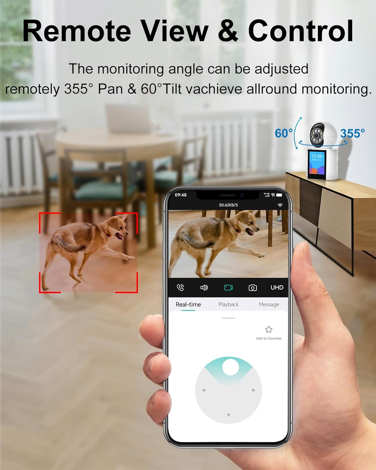 Two Way Video Calling Indoor Camera with 2.8-Inch IPS Screen, 2K Wifi Baby/Elder/Dog/Pet Camera with Phone App, Human/Sound/Crying Detection, One-Button Call, Color IR Night Vision image number 2