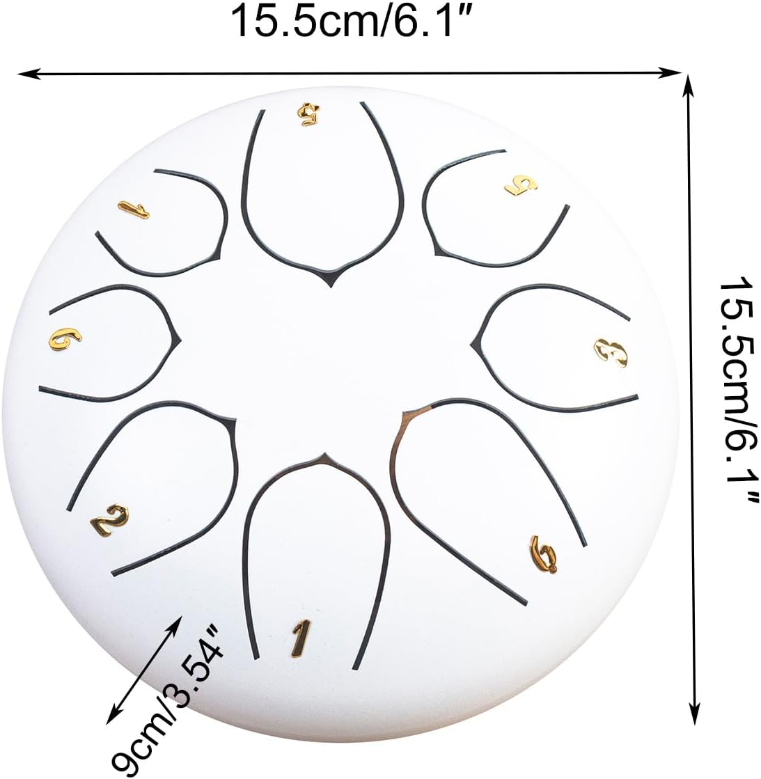 Lancoon Steel Tongue Drum with Hand Pan 6 Inches 8 Notes Durable Musical Instrument Soft Sound Rain Drum Non-Slip Easy to Play for Kids Yoga Meditation Entertainment - Gold image number 5