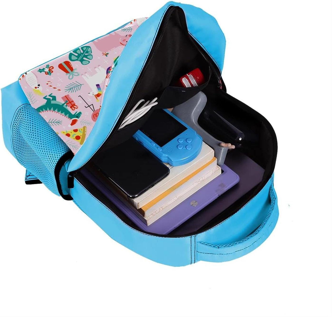 Blue Backpack Boy Bookbags Rucksack Men Travel Handbag Daypack Alpaca Dinosaur Flamingo Pig Pink